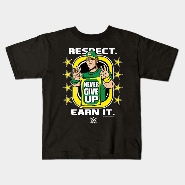 John Cena Respect Earn It Cartoon Kids T-Shirt by Holman